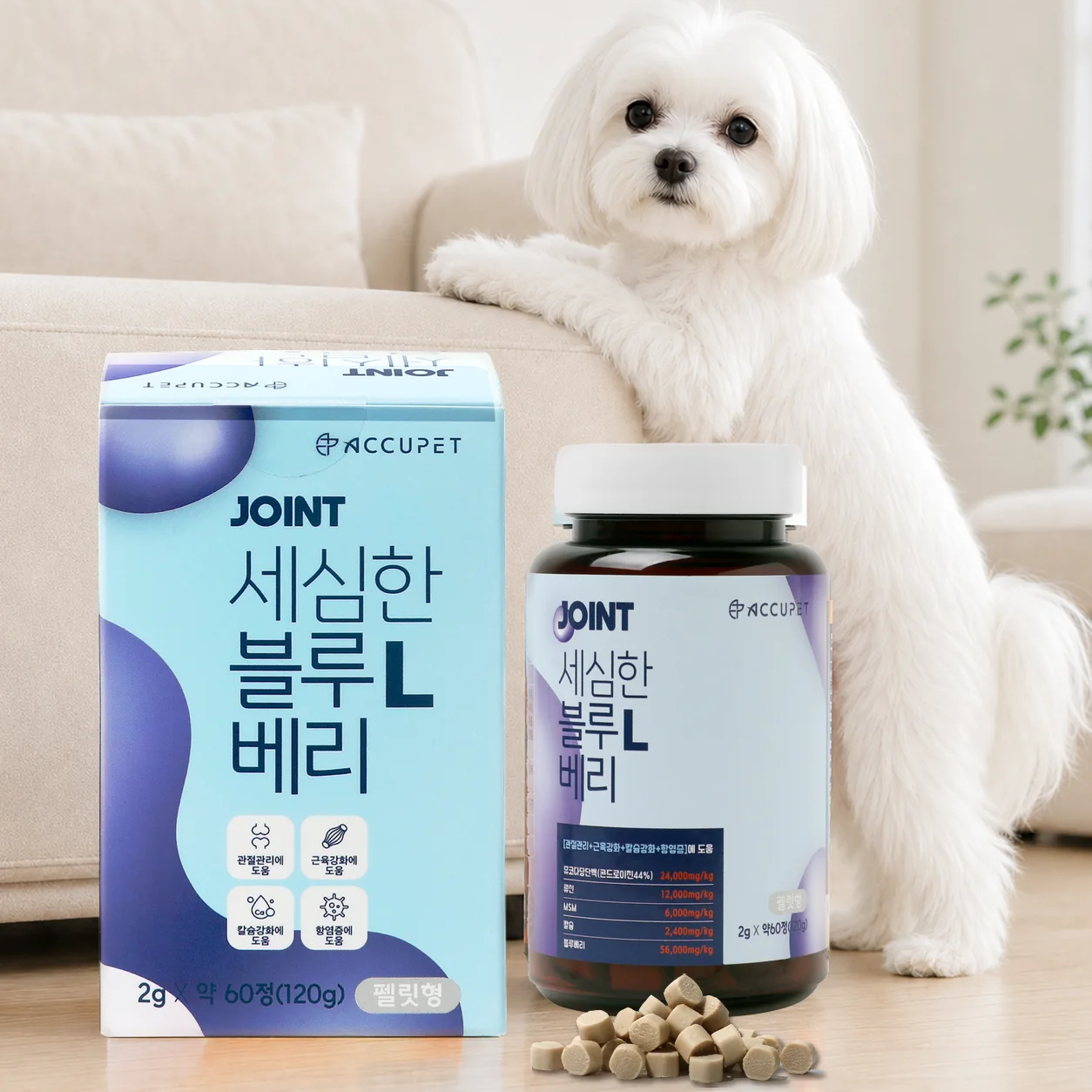 아큐펫 조인트 세심한 블루베리 L 제품 정면